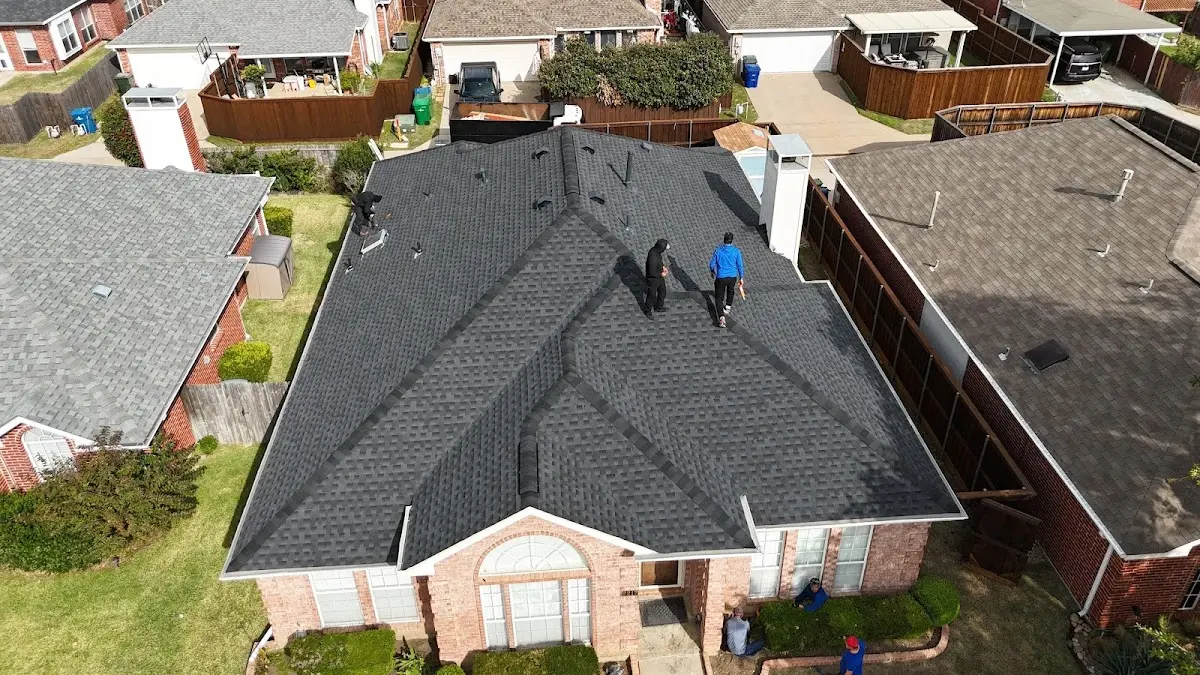 Slate & Tile Roof Repair work in progress on a Gray property